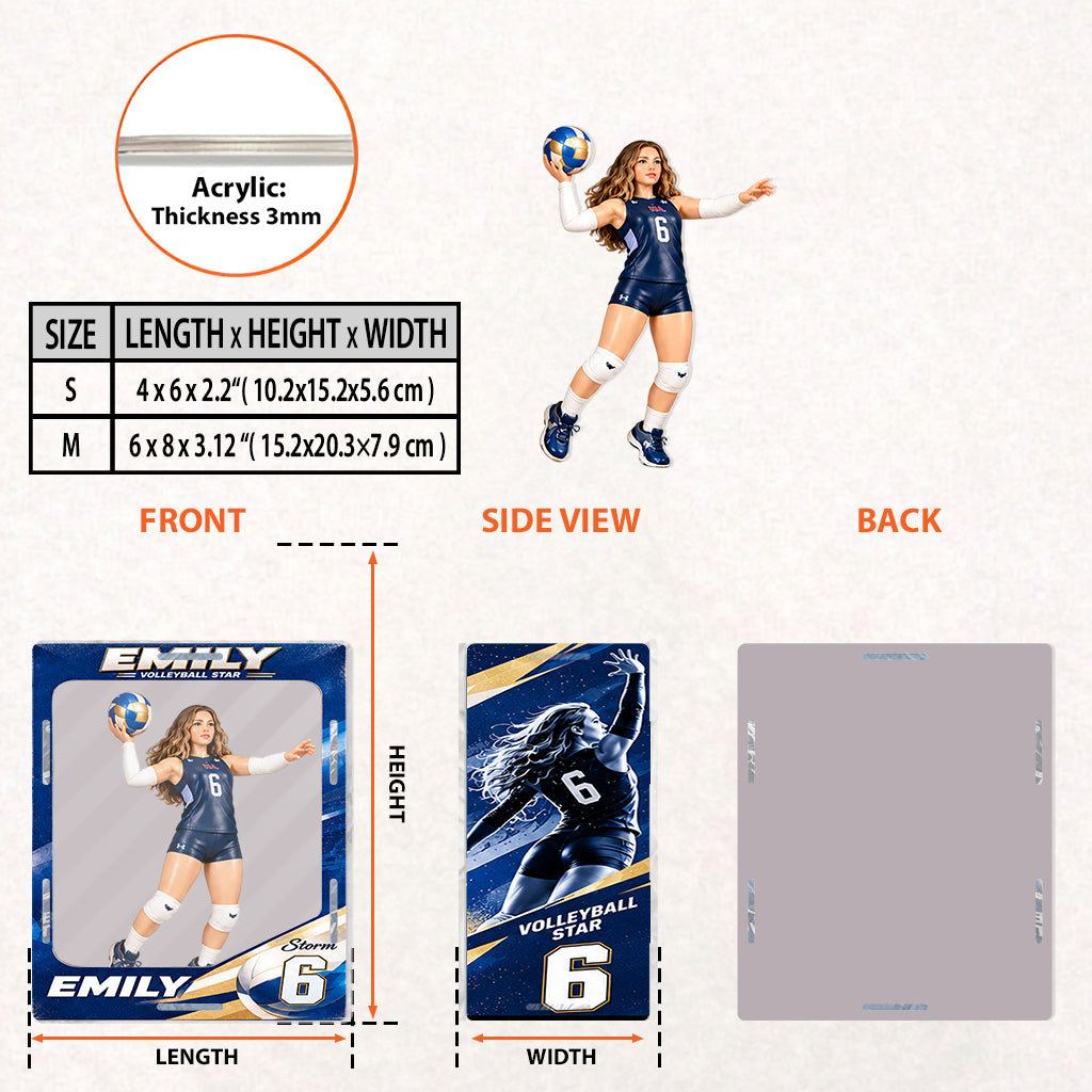 Any Sport, Any Photo - Personalized Volleyball Acrylic Display Box