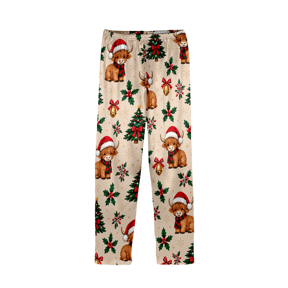 Have A Mooey Little Christmas - Personalized Highland Cow Button Down Pajamas