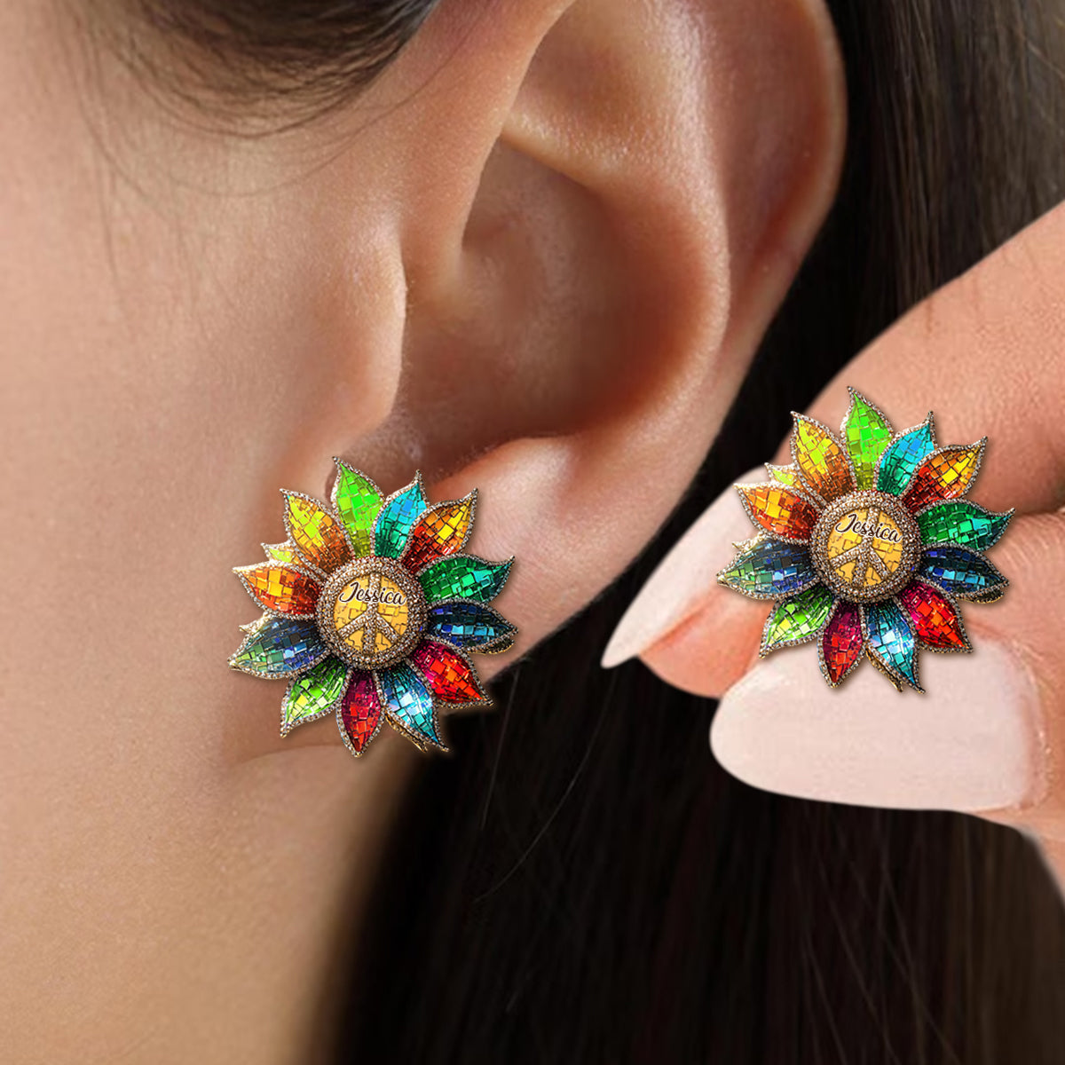 Hippie Soul - Personalized Hippie Stud Earrings