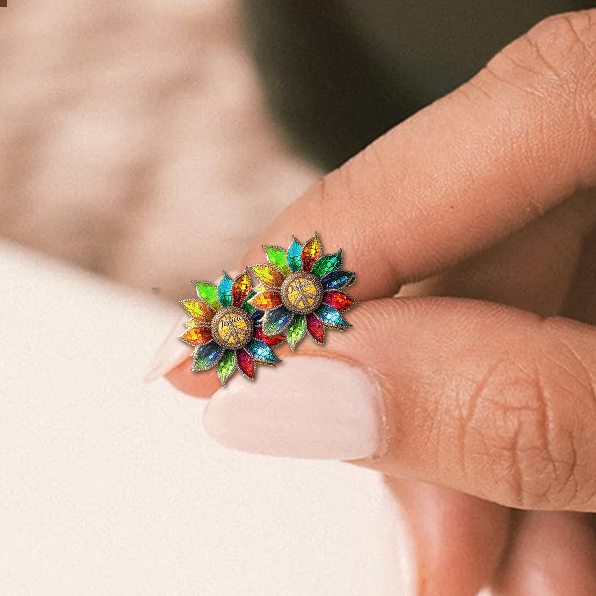 Hippie Soul - Personalized Hippie Stud Earrings