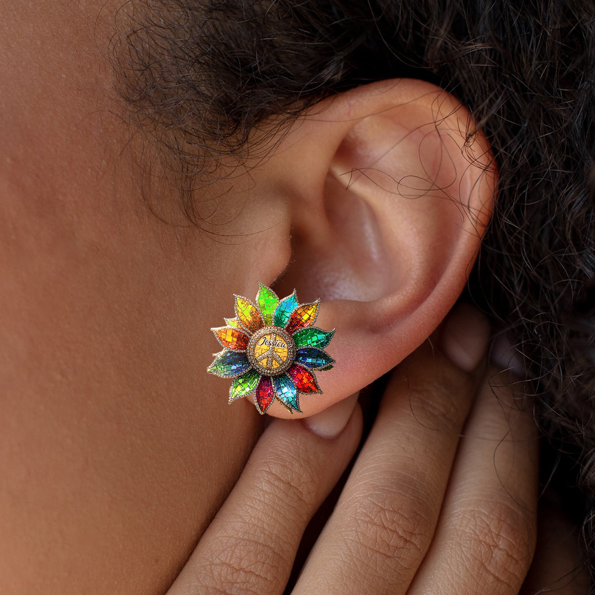 Hippie Soul - Personalized Hippie Stud Earrings