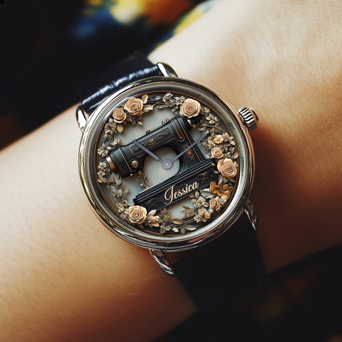 Vintage Sewing Machine - Personalized Sewing Hand Watch