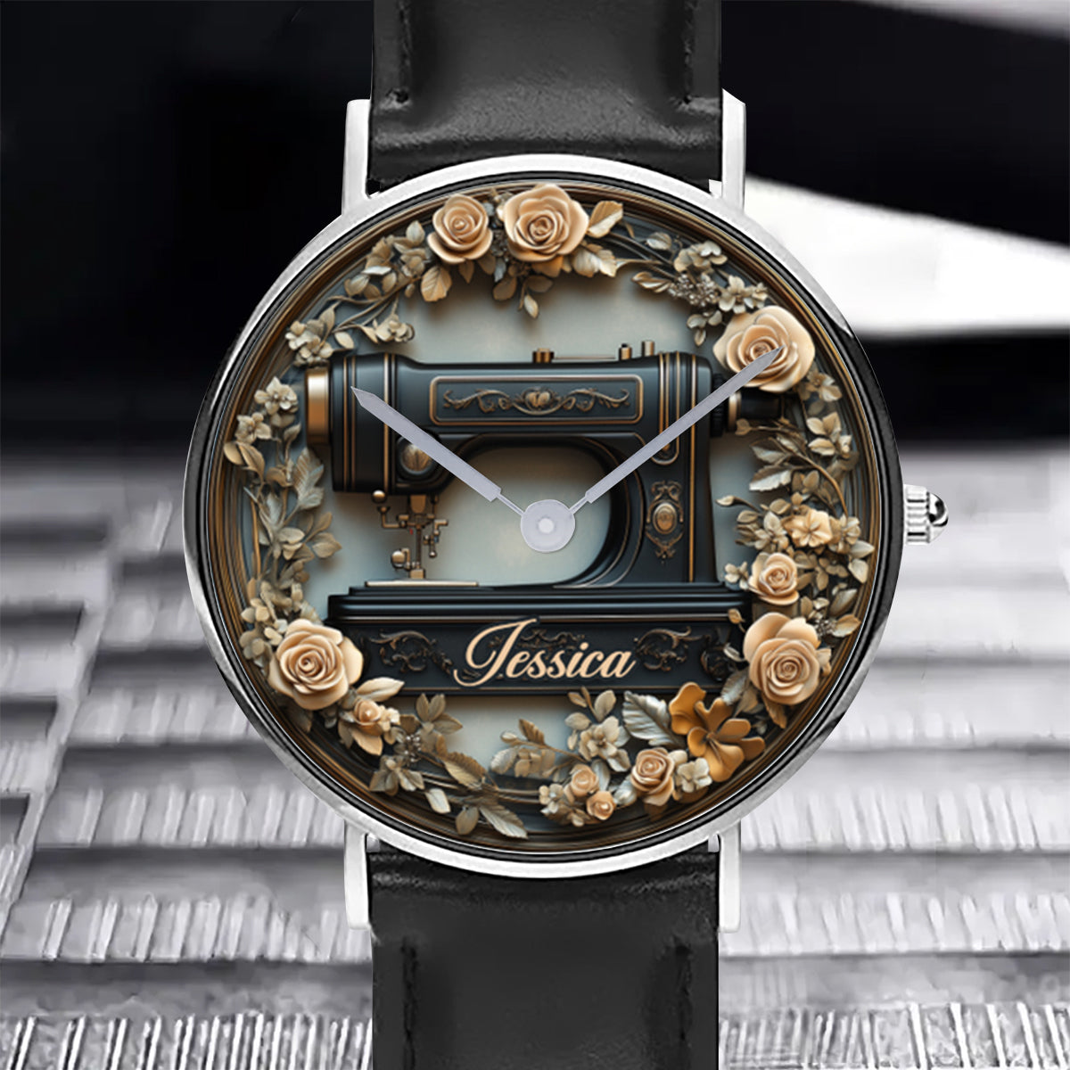 Vintage Sewing Machine - Personalized Sewing Hand Watch