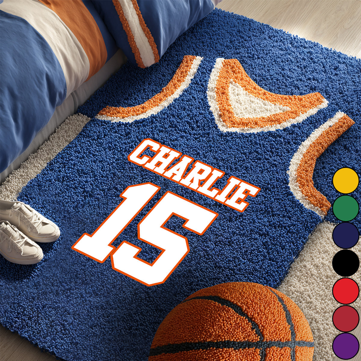 Basketball Jersey - Personalized Basketball Non-Slip Tufted Rug
