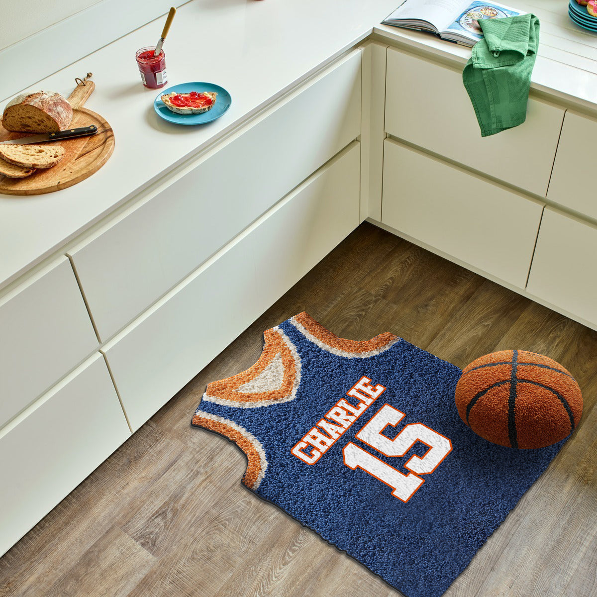 Basketball Jersey - Personalized Basketball Non-Slip Tufted Rug