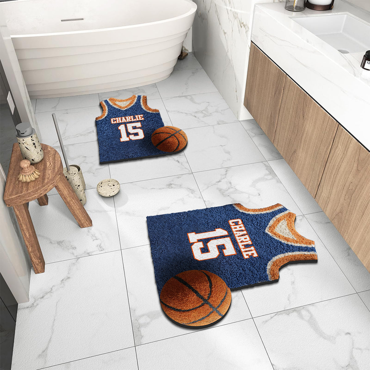 Basketball Jersey - Personalized Basketball Non-Slip Tufted Rug