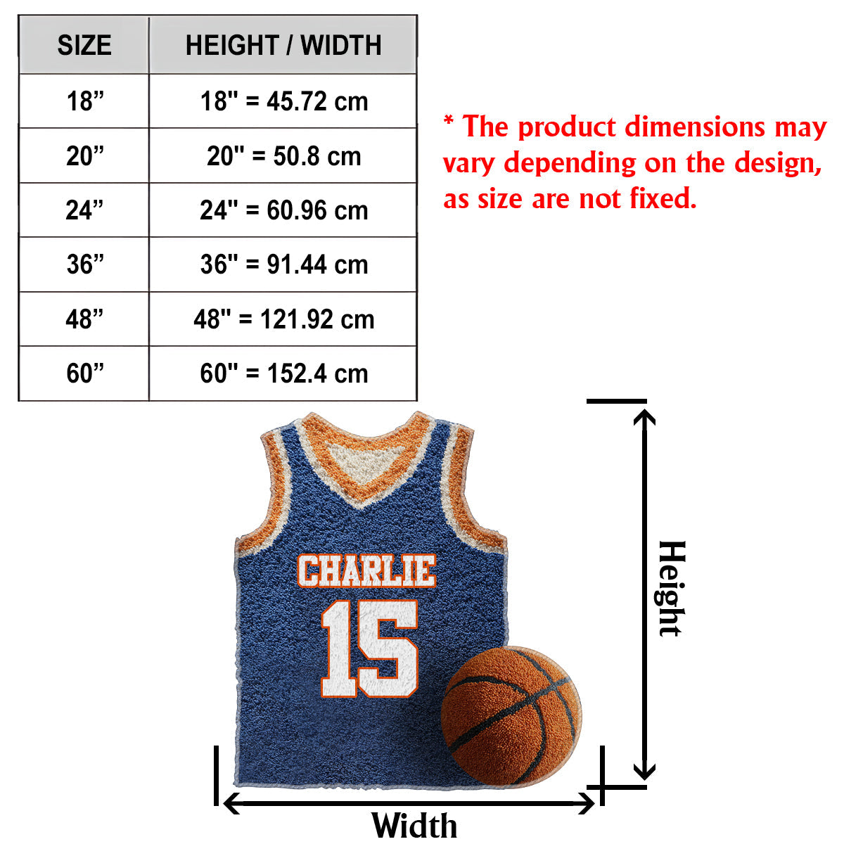 Basketball Jersey - Personalized Basketball Non-Slip Tufted Rug