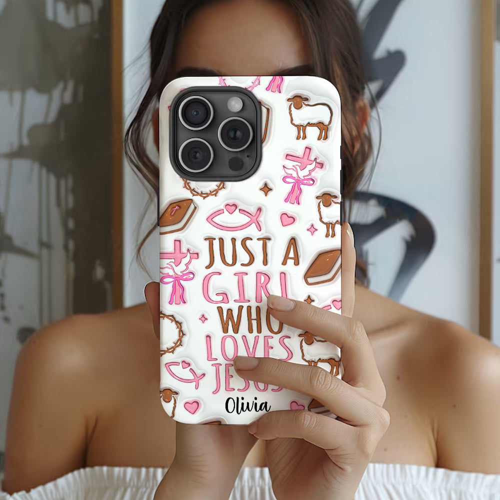 Just A Girl Who Loves Jesus - Personalized Christian Full Print Phone Case