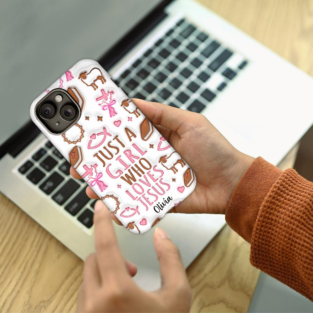 Just A Girl Who Loves Jesus - Personalized Christian Full Print Phone Case