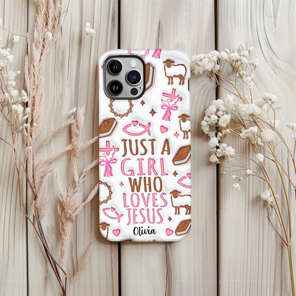 Just A Girl Who Loves Jesus - Personalized Christian Full Print Phone Case