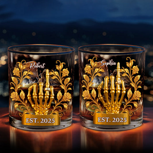 Wedding Couple - Personalized Couple Whiskey Glass