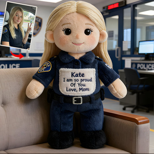 I'm So Proud Of You - Personalized Police Officer Premium Faux Fur Pillow