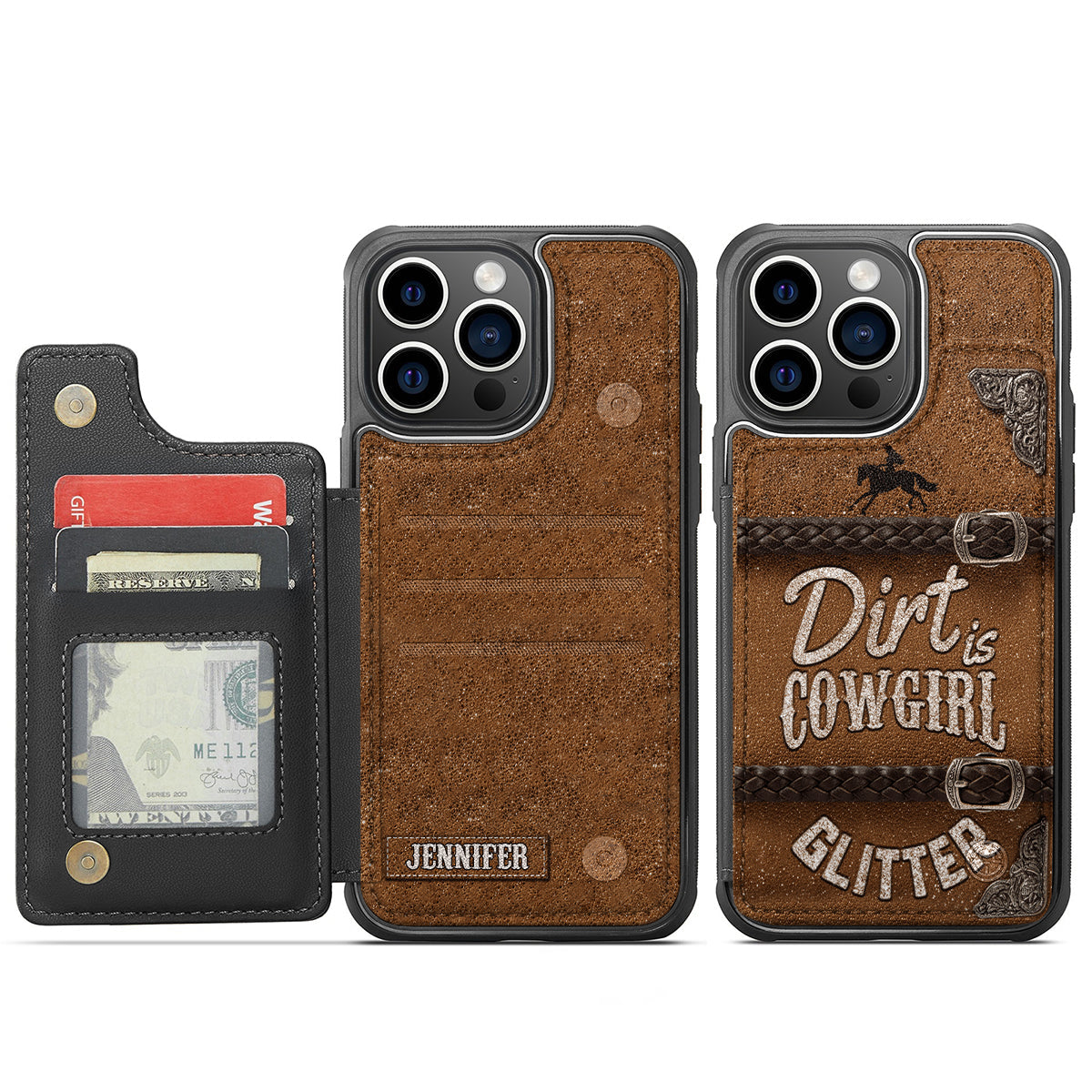 Dirt is Cowgirl Glitter - Personalized Cowgirl Fully Printed Wallet Phone Case