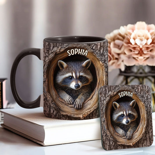 Adorable Raccoon - Personalized Raccoon Accent Mug