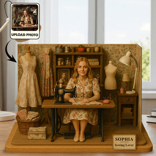 Custom Figure From Photo - Personalized Sewing Custom Shaped Acrylic Plaque