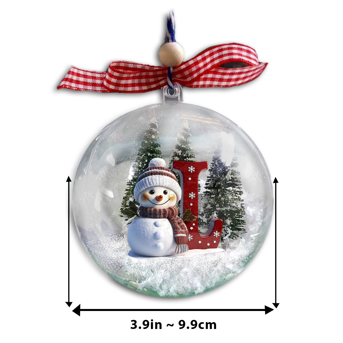 Custom Initial For All Family - Personalized Family Snow Globe Ornament