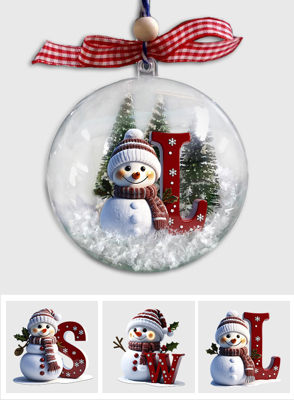 Custom Initial For All Family - Personalized Family Snow Globe Ornament