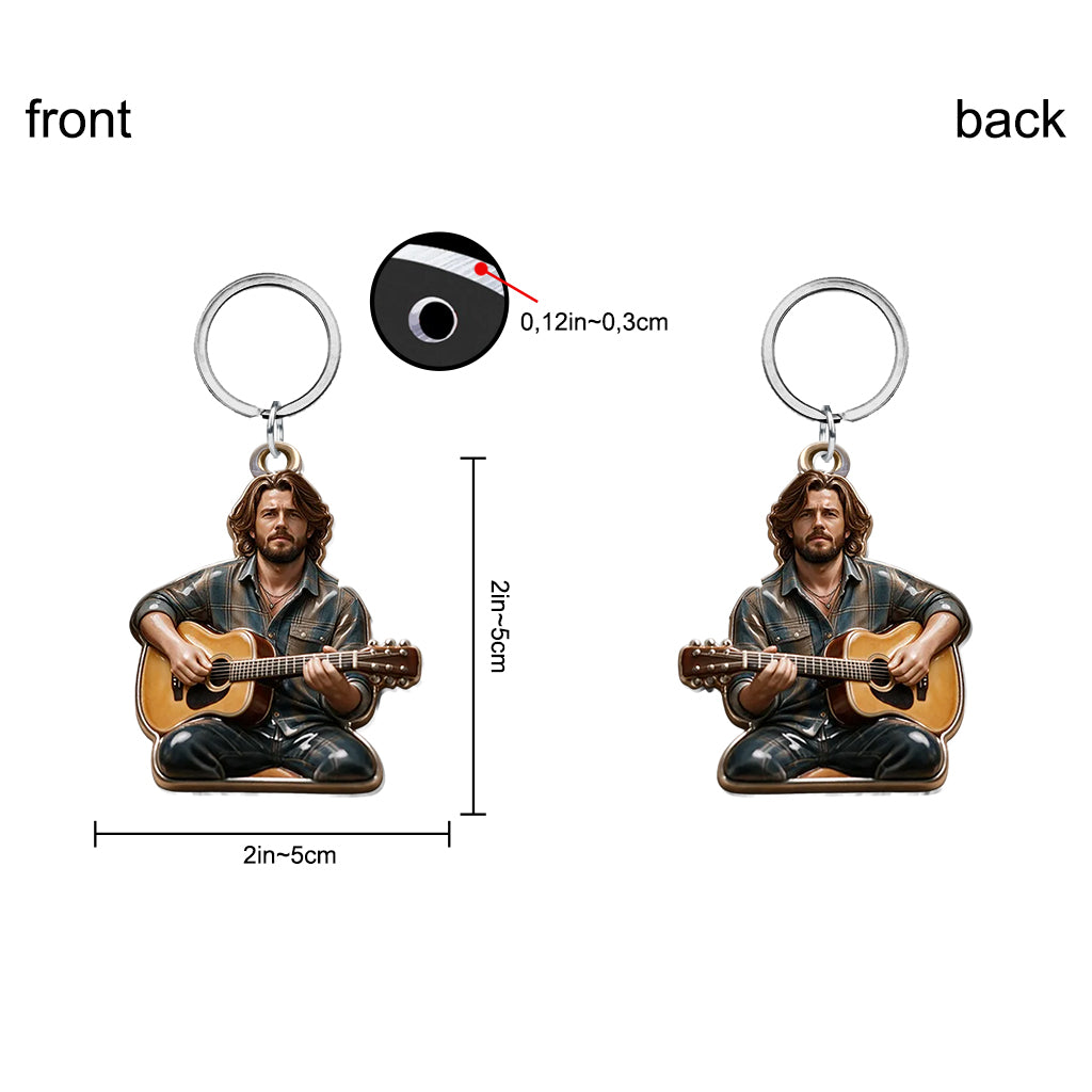 Custom Your Guitar - Personalized Guitar Premium Keychain With Charms