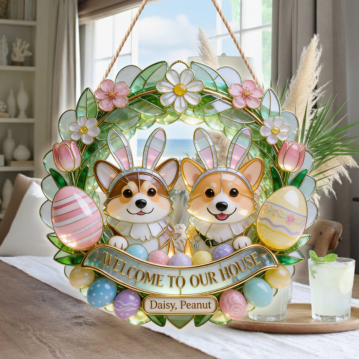 Custom Any Photo Easter's Day Gift - Personalized Dog LED Light Acrylic Sign