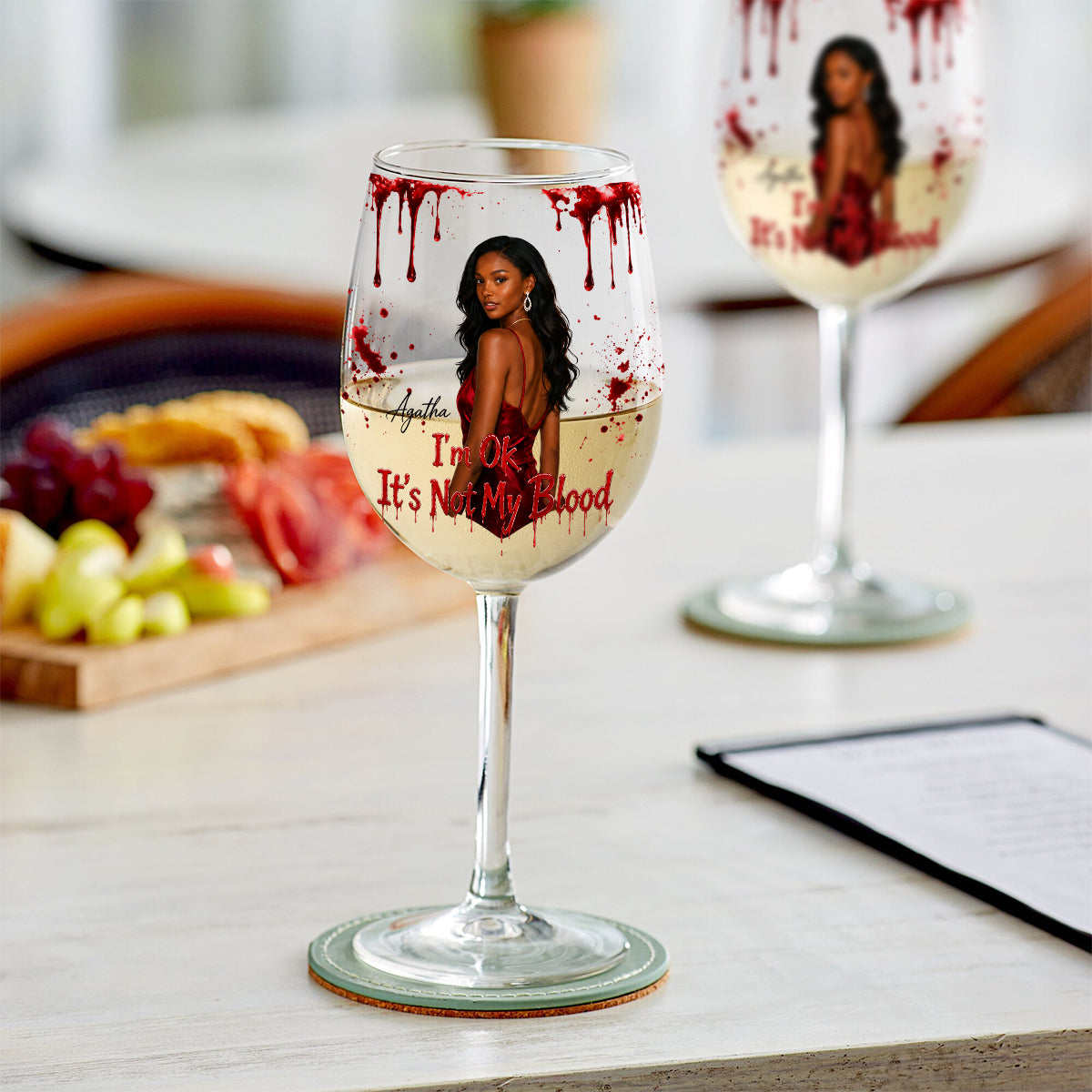 Blood Drip - Personalized Wine Wine Glass With Long Stem