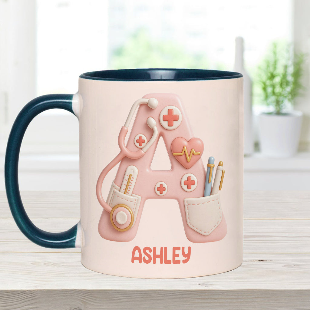 Nurse Alphabet Custom - Personalized Nurse Accent Mug