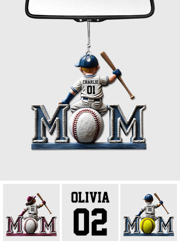 Baseball Mom - Personalized Mother Car Ornament