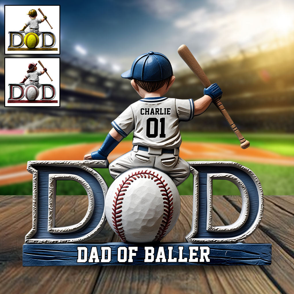 Baseball Dad - Personalized Father Custom Shaped Acrylic Plaque