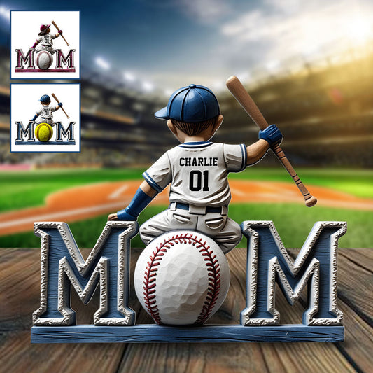 Baseball Mom - Personalized Mother Custom Shaped Acrylic Plaque