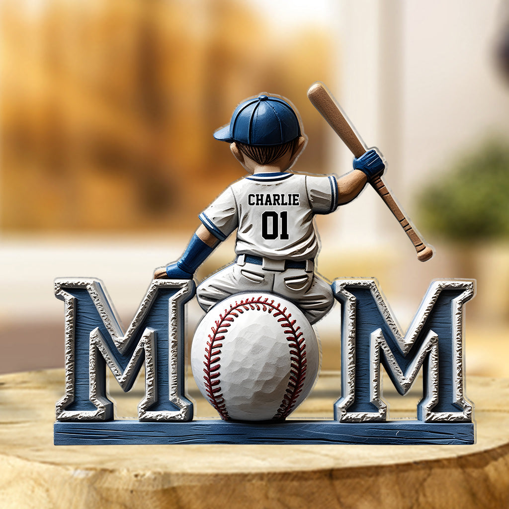 Baseball Mom - Personalized Mother Custom Shaped Acrylic Plaque