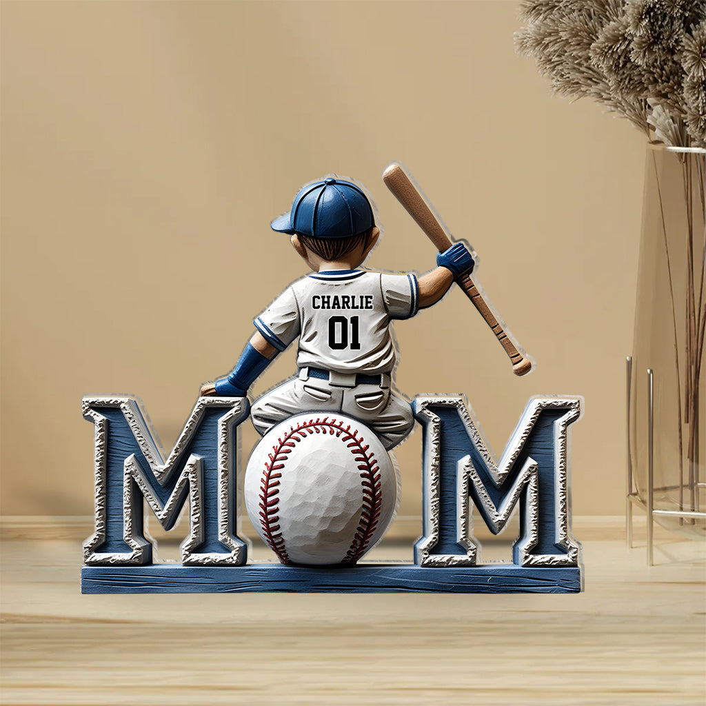 Baseball Mom - Personalized Mother Custom Shaped Acrylic Plaque
