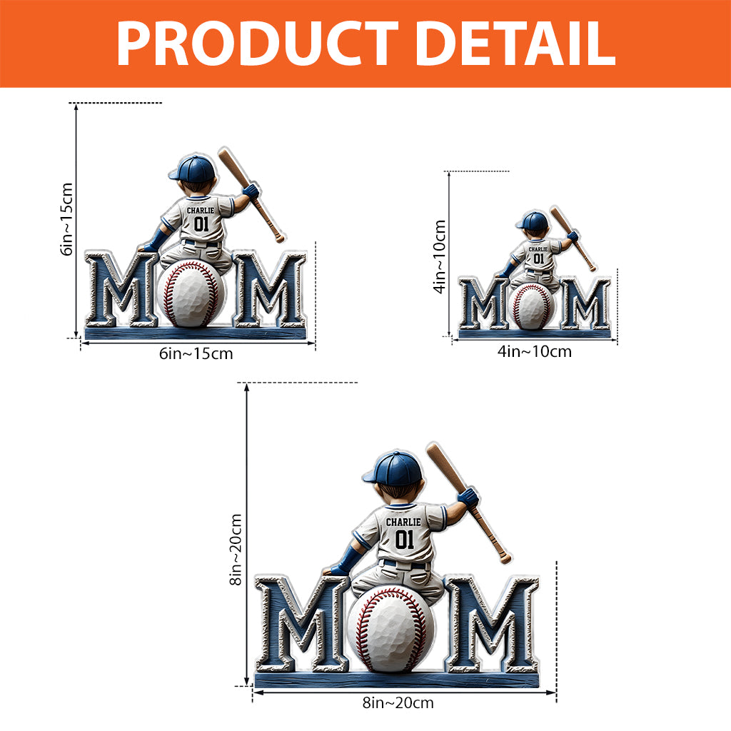 Baseball Mom - Personalized Mother Custom Shaped Acrylic Plaque