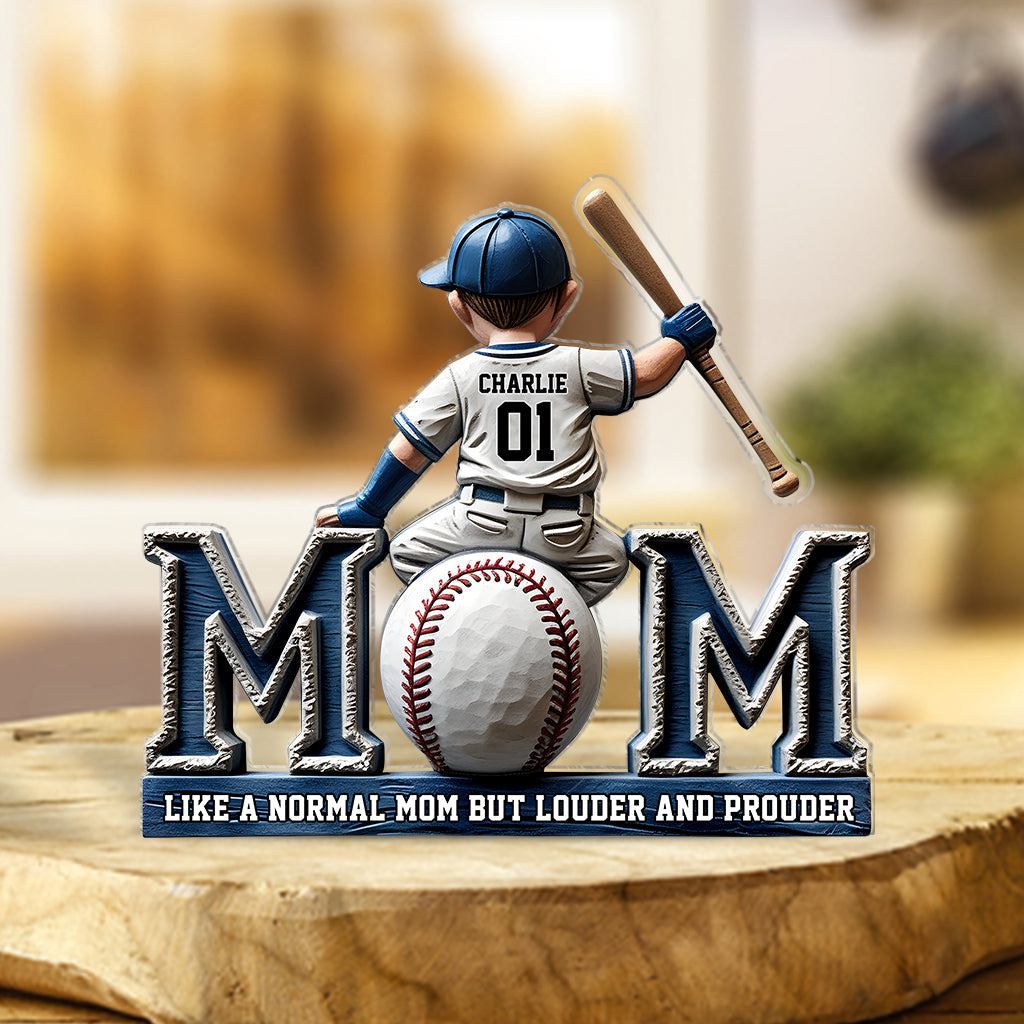 Baseball Mom Like a Normal Mom But Louder - Personalized Mother Custom Shaped Acrylic Plaque