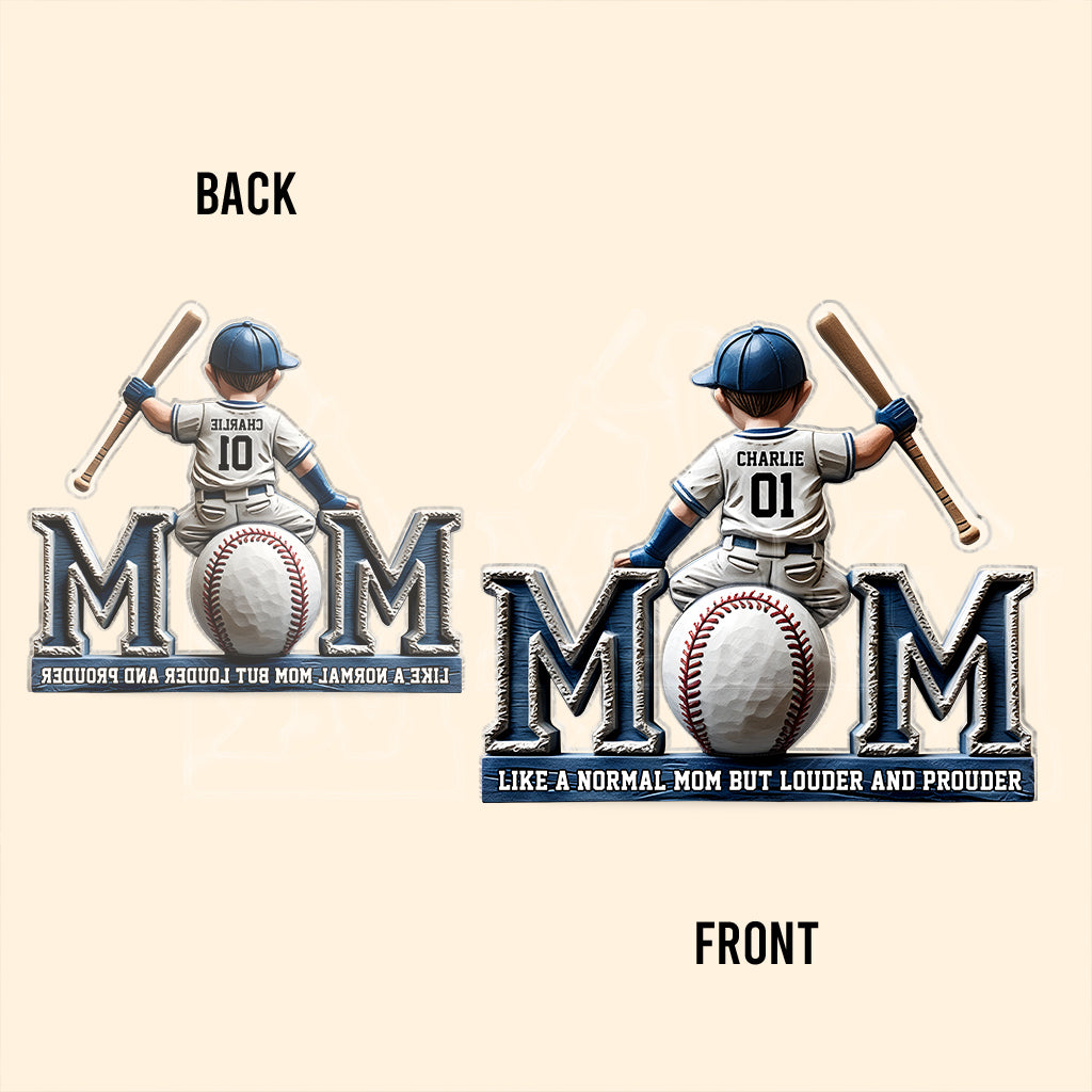 Baseball Mom Like a Normal Mom But Louder - Personalized Mother Custom Shaped Acrylic Plaque