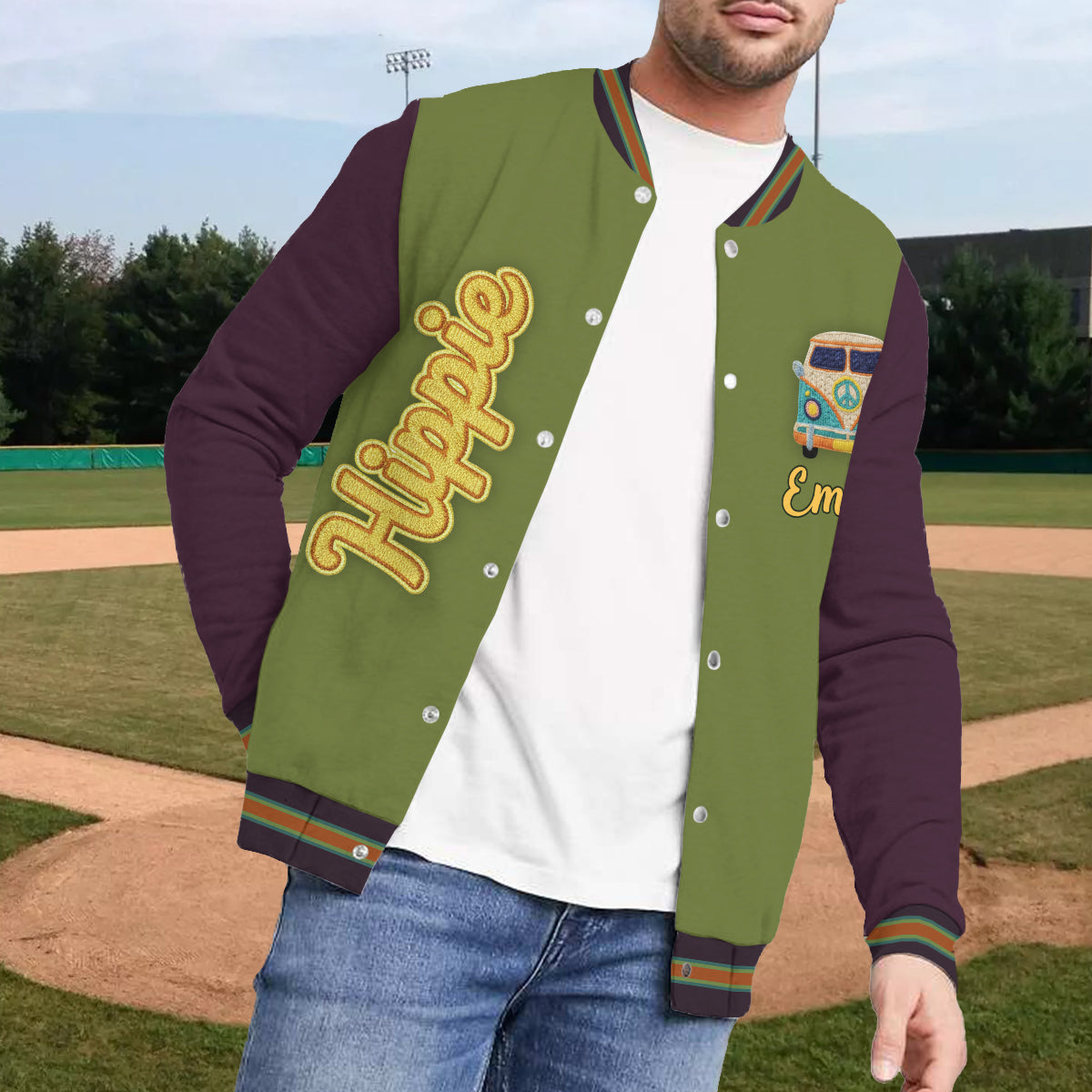 Hippie Souls - Personalized Hippie Varsity Jacket