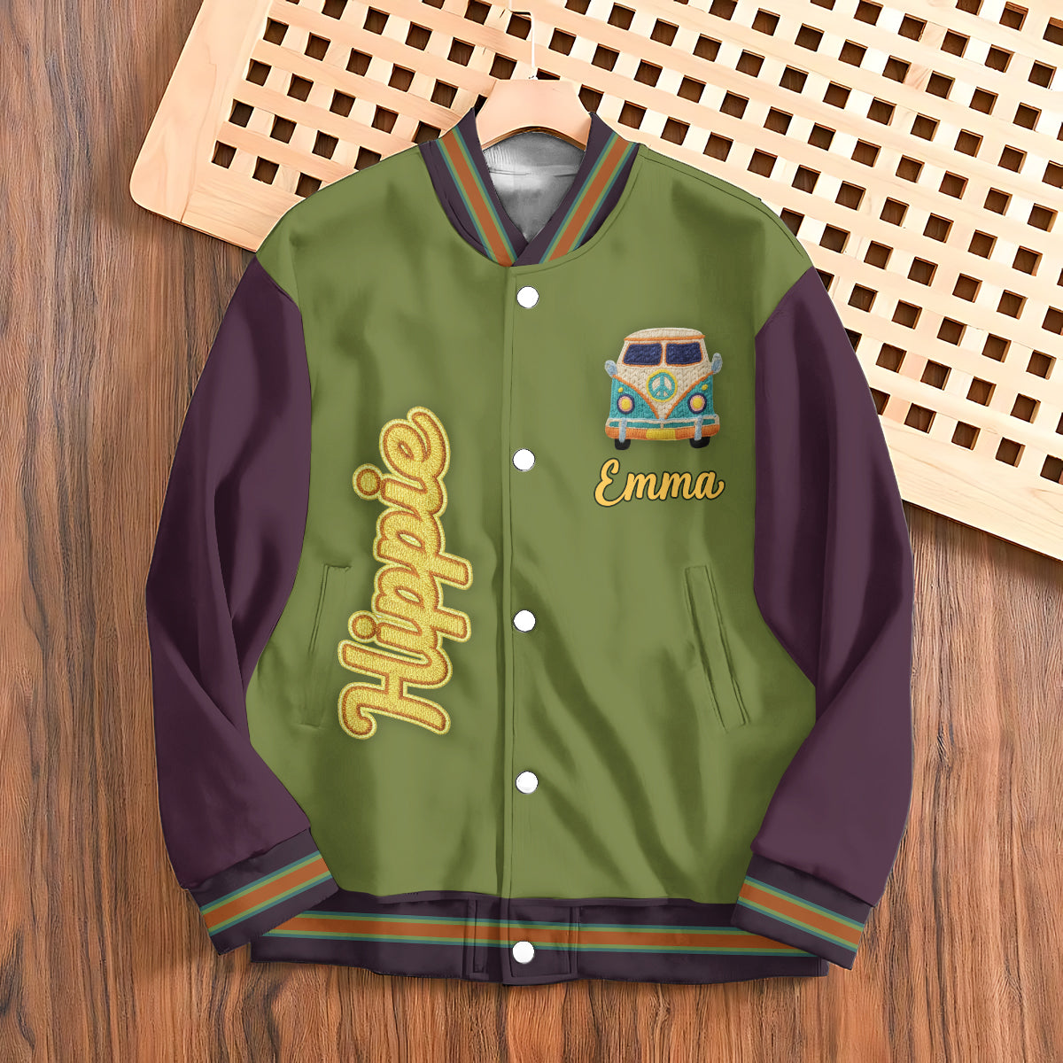 Hippie Souls - Personalized Hippie Varsity Jacket