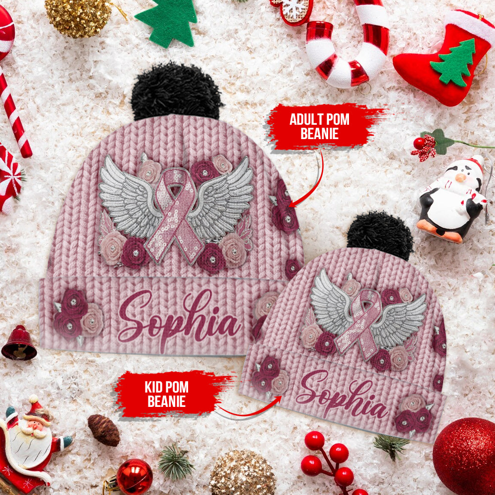 We Wear Pink - Personalized Breast Cancer Awareness Beanie Hat