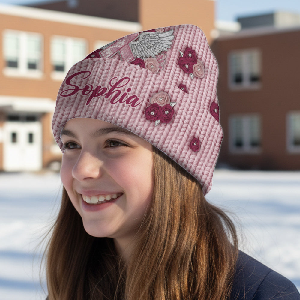 We Wear Pink - Personalized Breast Cancer Awareness Beanie Hat
