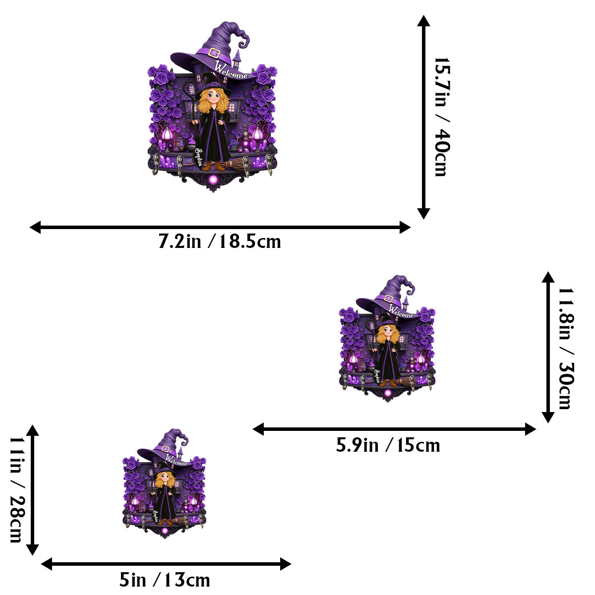 Welcome To The Witch House - Personalized Witch Custom Shaped Key Rack