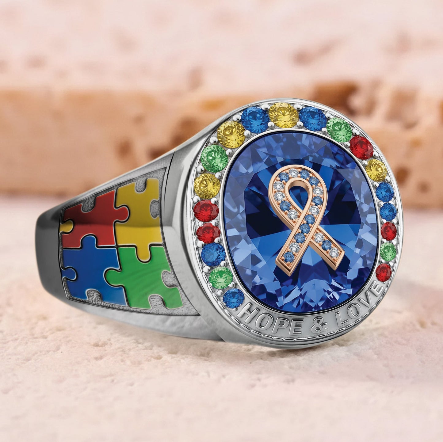 Everyone Communicates Differently - Personalized Autism Awareness Signet Ring