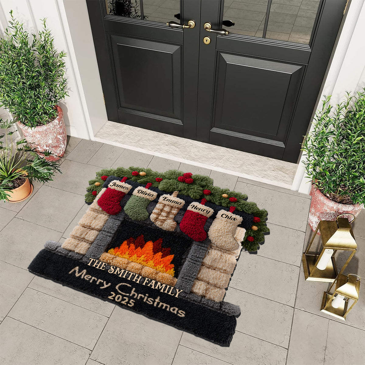 Merry Christmas - Personalized Family Non-Slip Tufted Rug
