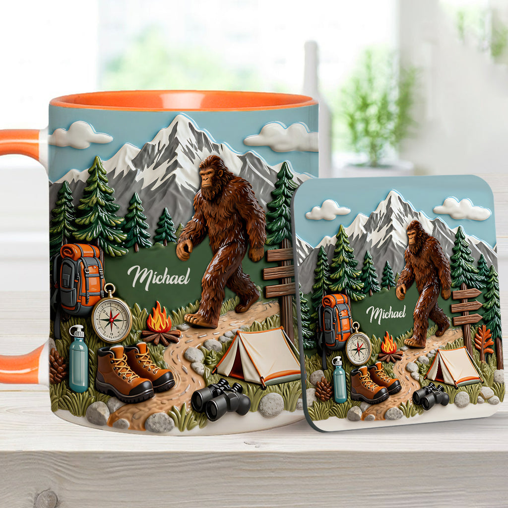 Adventure Awaits - Personalized Hiking Accent Mug & Coaster
