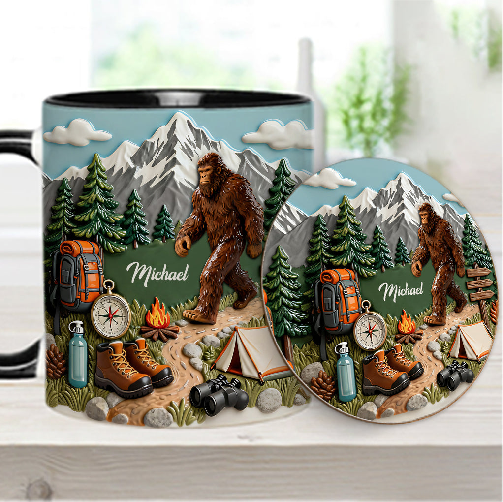 Adventure Awaits - Personalized Hiking Accent Mug & Coaster