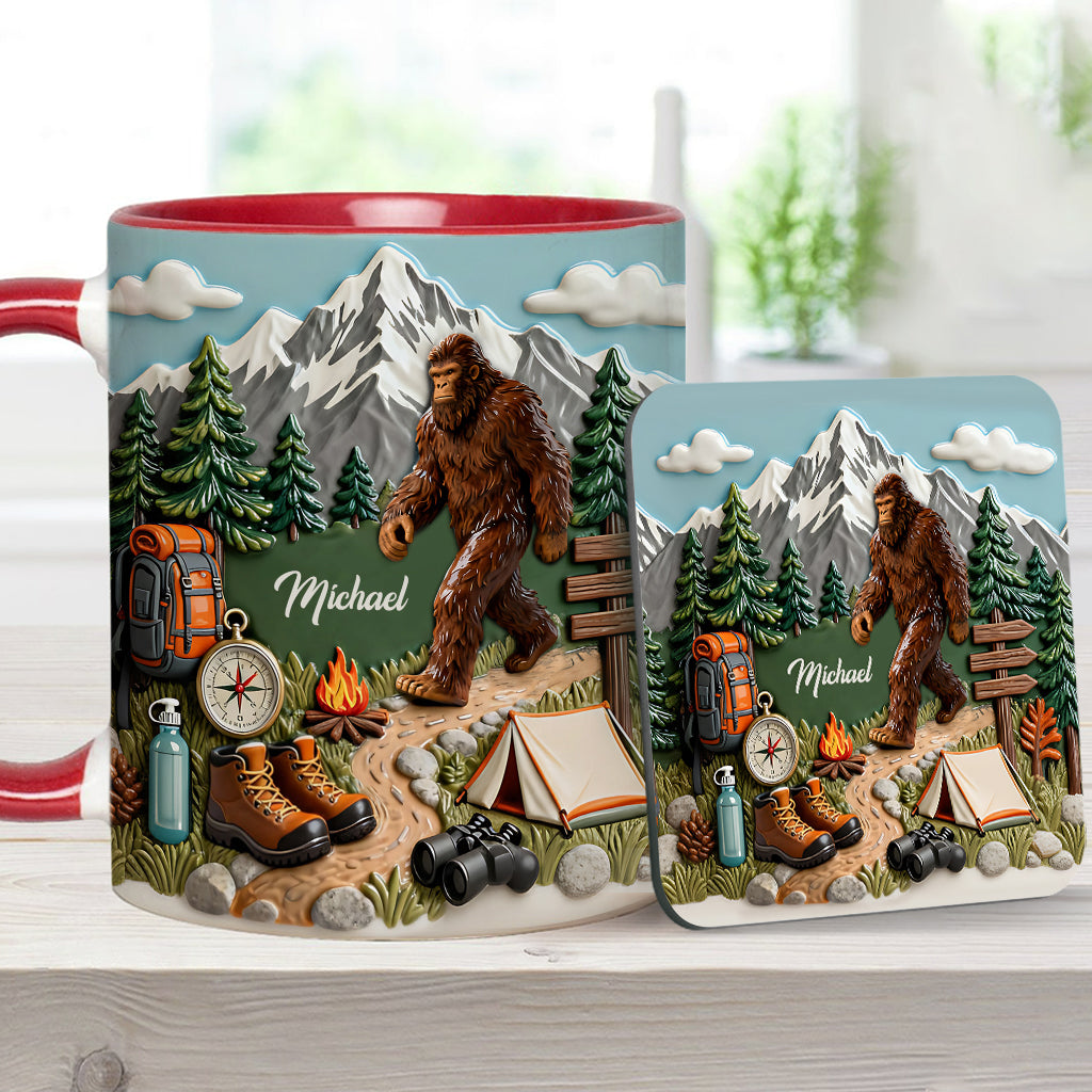 Adventure Awaits - Personalized Hiking Accent Mug & Coaster