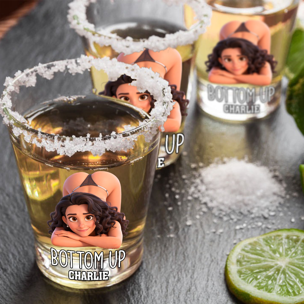 Bottom Up - Personalized Couple Shot Glasses Set