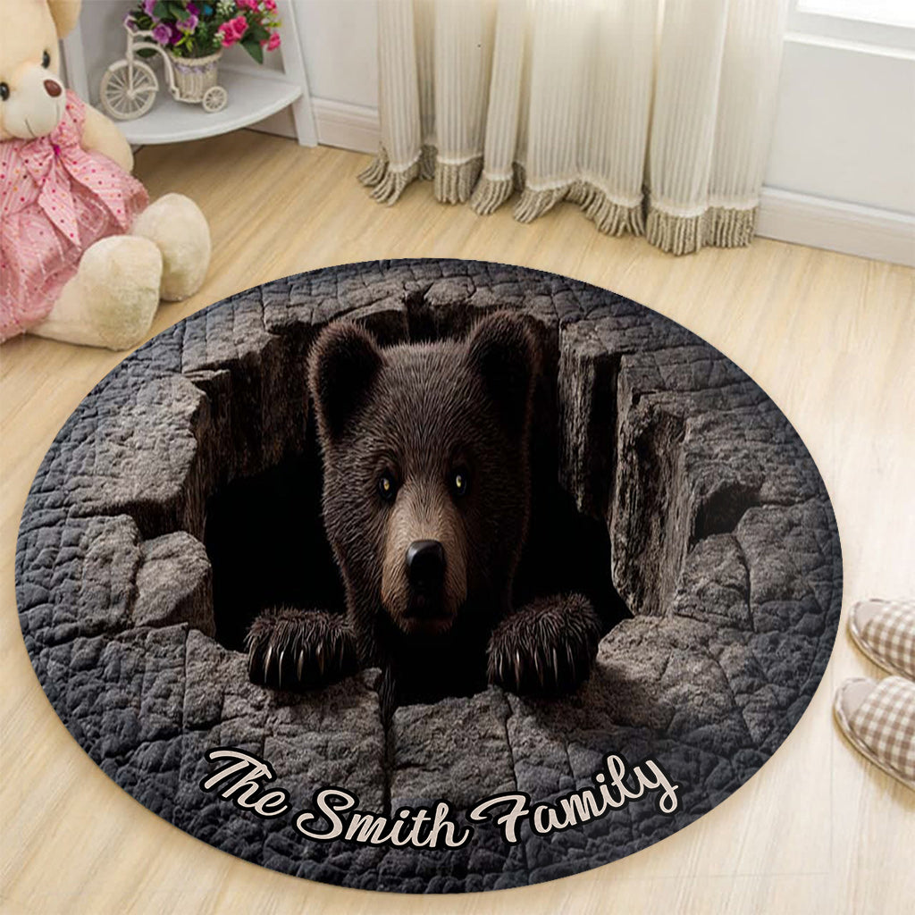 Black Bear - Personalized Hunting Round Rug