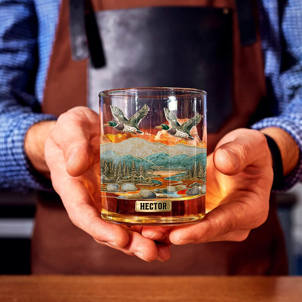 Duck Hunting Season - Personalized Hunting Whiskey Glass