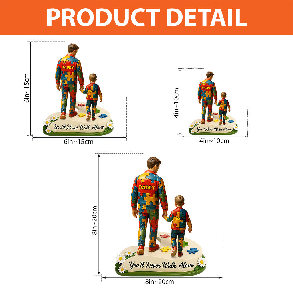 You'll Never Walk Alone - Personalized Autism Awareness Custom Shaped Acrylic Plaque