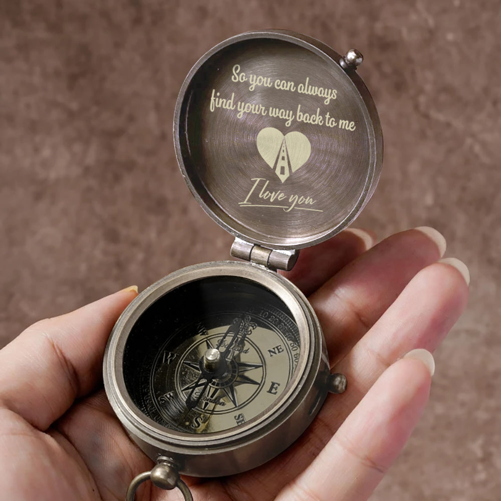 Find Your Way Back To Me - Personalized Couple Compass