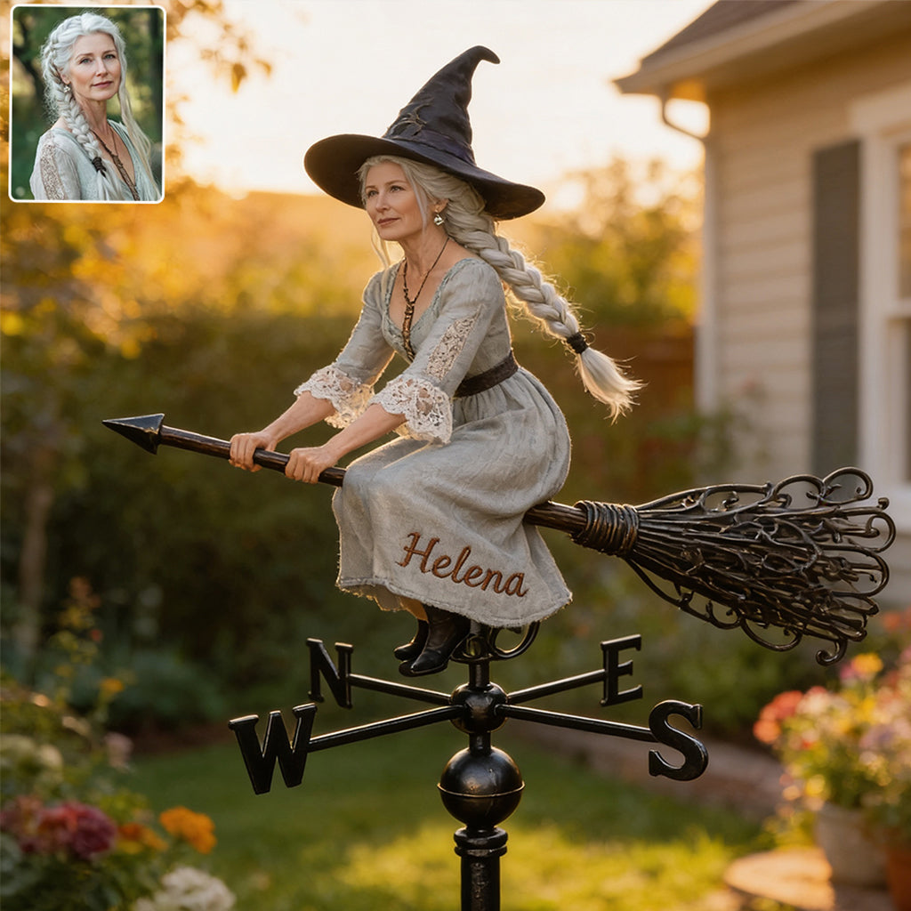 Salem Broom - Personalized Witch Weather Vane