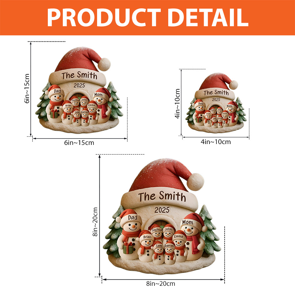 Snowman Family - Personalized Christmas Custom Shaped Acrylic Plaque